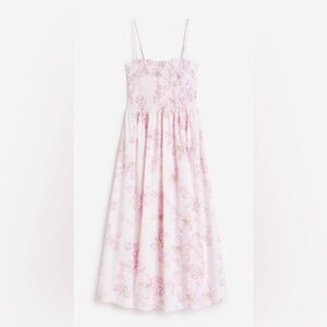 Floral Pink and White Midi Dress